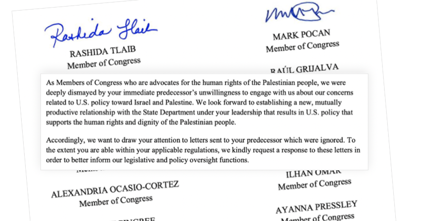 12 members of Congress tell Blinken: Take Action now on Palestinian human rights